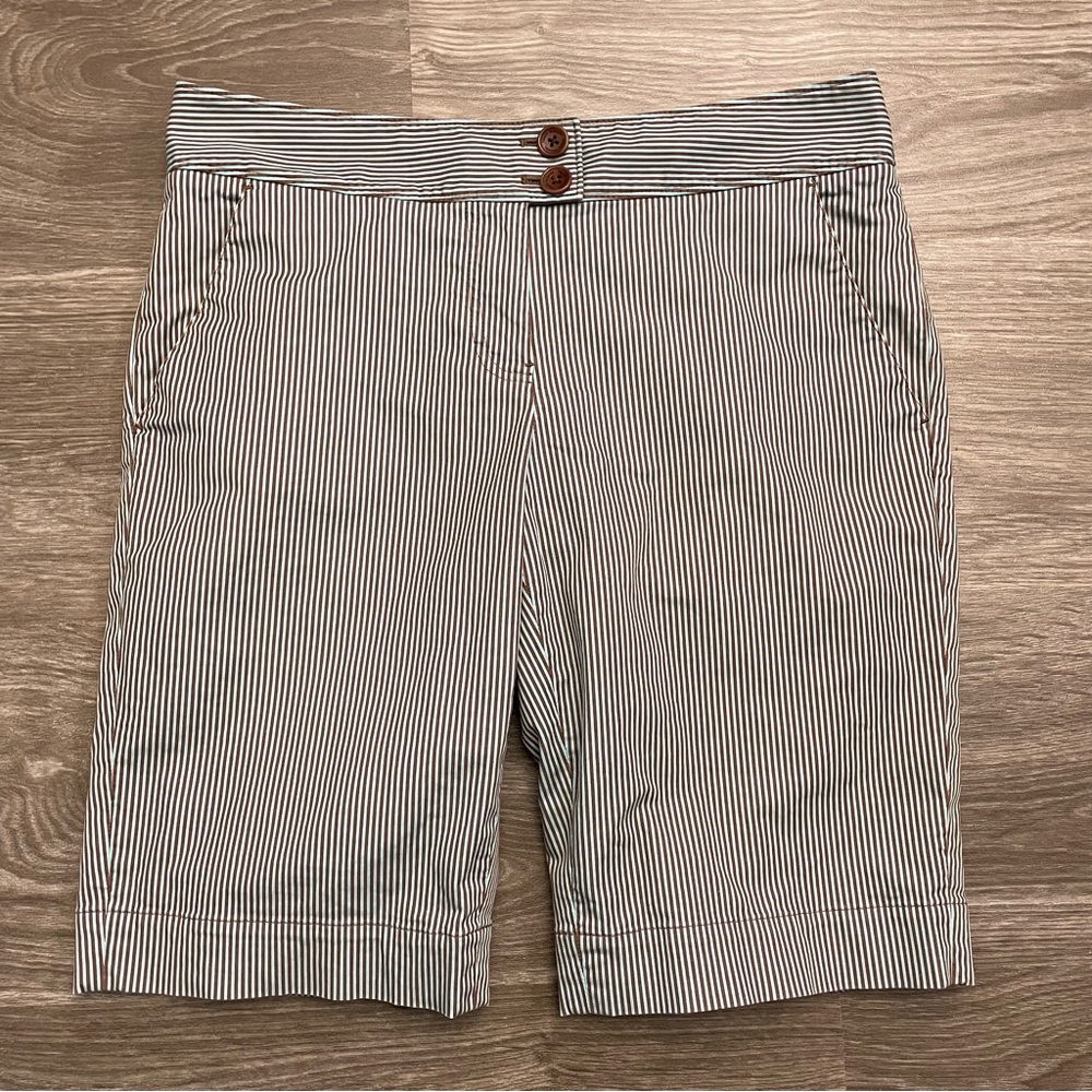 Tommy Bahama Aqua & Brown Striped Bermuda Shorts Size 4